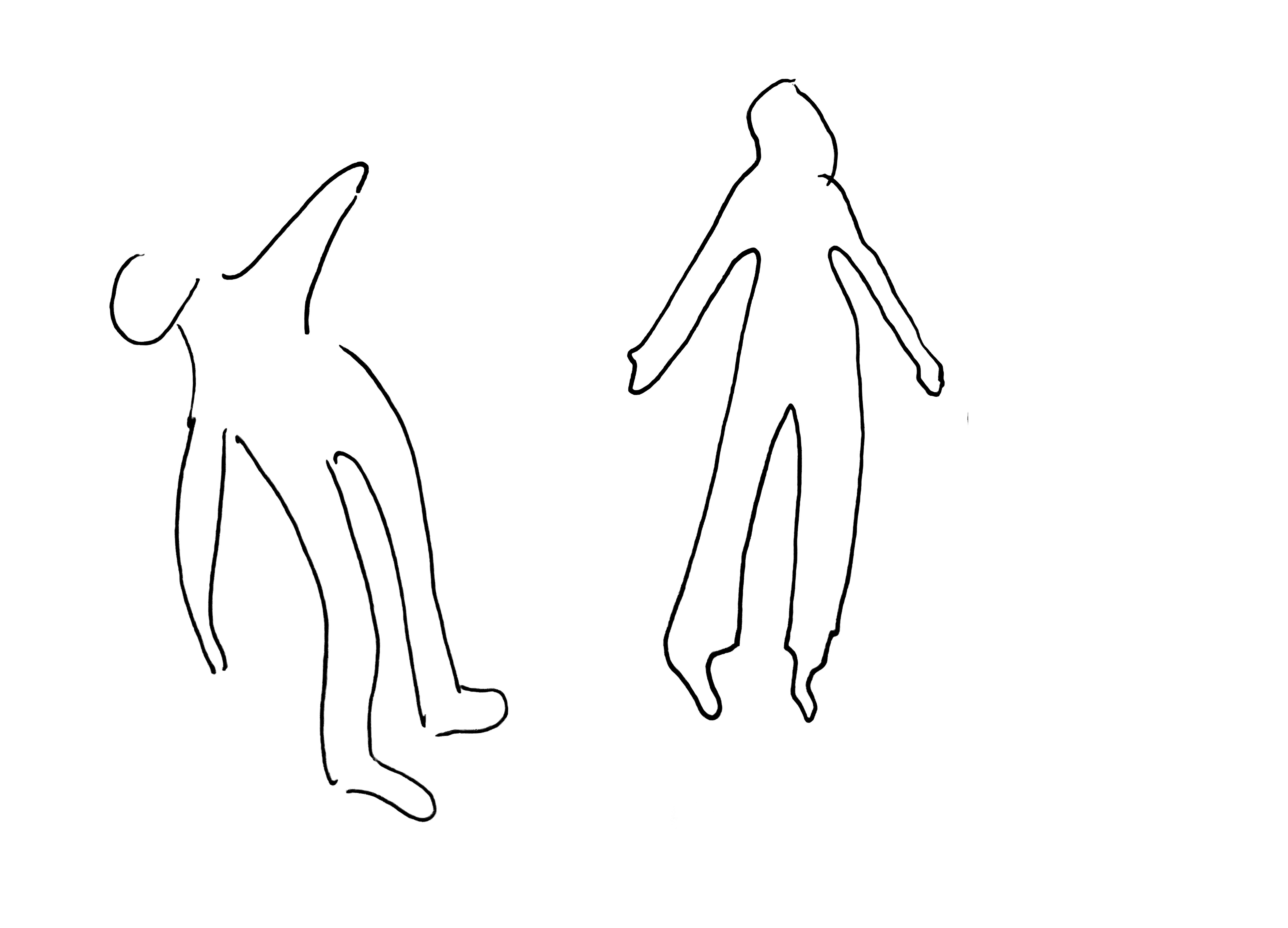 Two drawn figures